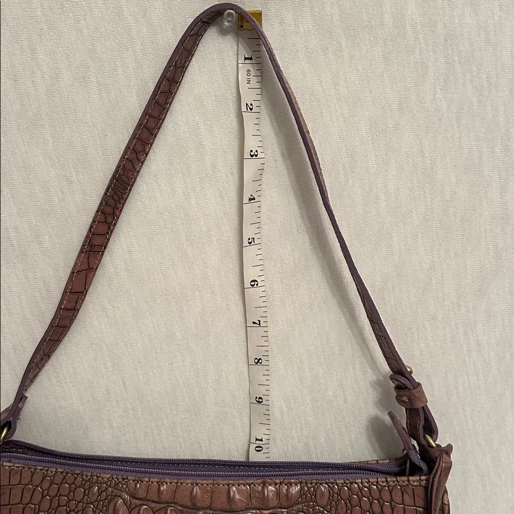 Vintage Brahmin Y2K Croc Embossed Leather Handbag Shoulder Mini Bag w/ Dust Bag